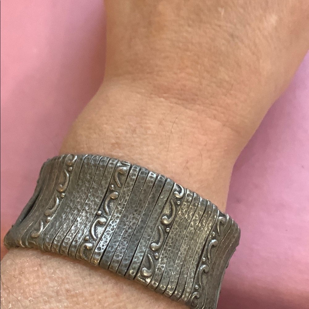 Silver Textured Bracelet - Picture 7 of 13